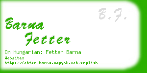 barna fetter business card